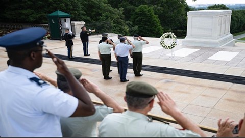 Chairman of the Joint Chiefs of Staff Visits Arlington National Cemetery in the United States