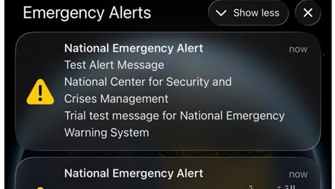 Experimental Warning Messages Sent to Cell Phones in Jordan